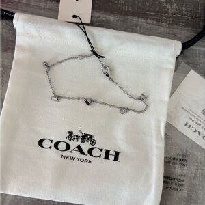 Coach Silver Bracelet with Red Details